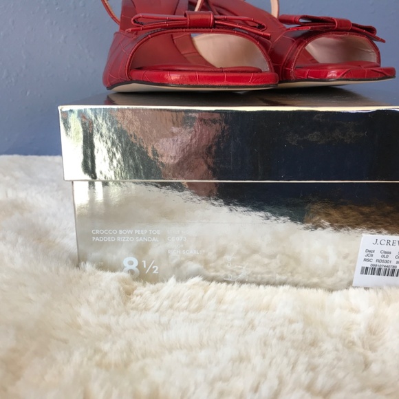 Red leather J Crew sandals size 8.5 - Picture 11 of 11